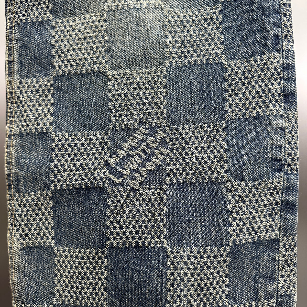 Louis Vuitton Vintage Tinted Damier Denim Trousers with Heritage Inscription