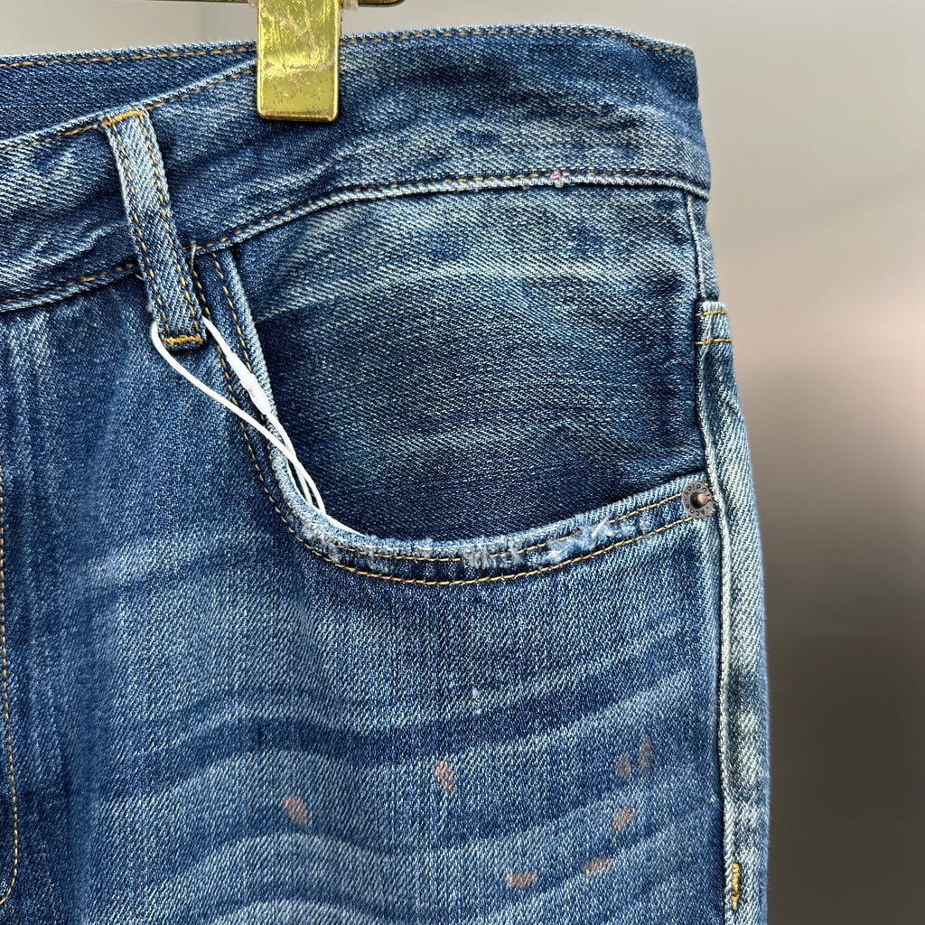 Acne Studios Ripped & Paint-Splattered Loose Fit Jeans