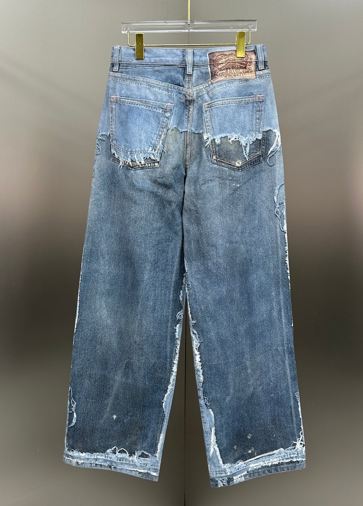 Acne Studios Deconstructed Frayed Denim Panel Jeans