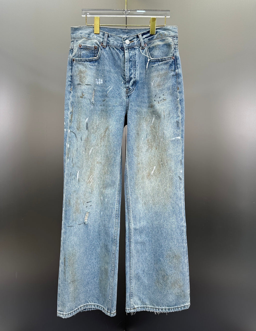 Acne Studios Artist Wash Mud-Tinted Wide-Leg Denim