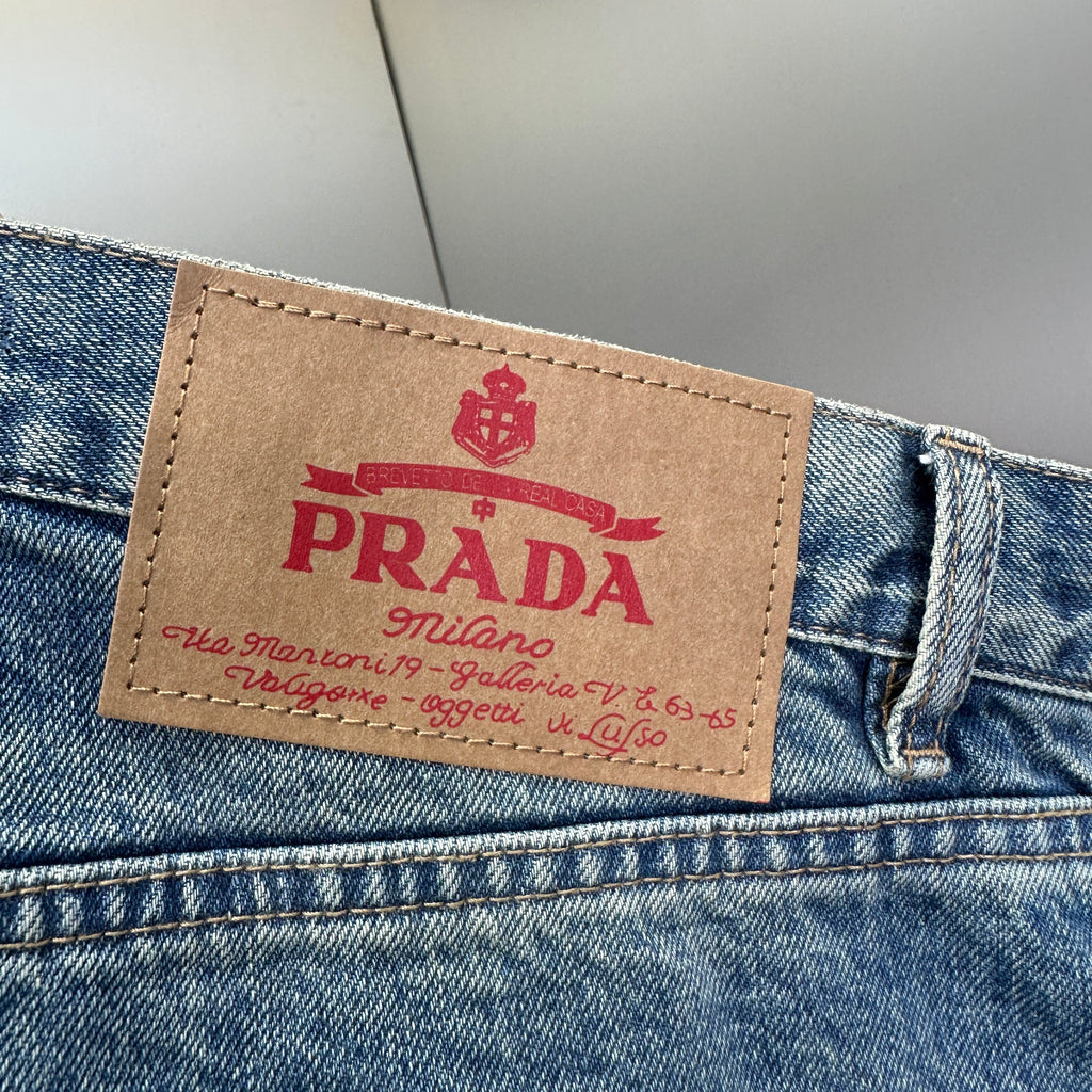 Prada Classic Straight-Fit Faded Blue Jeans