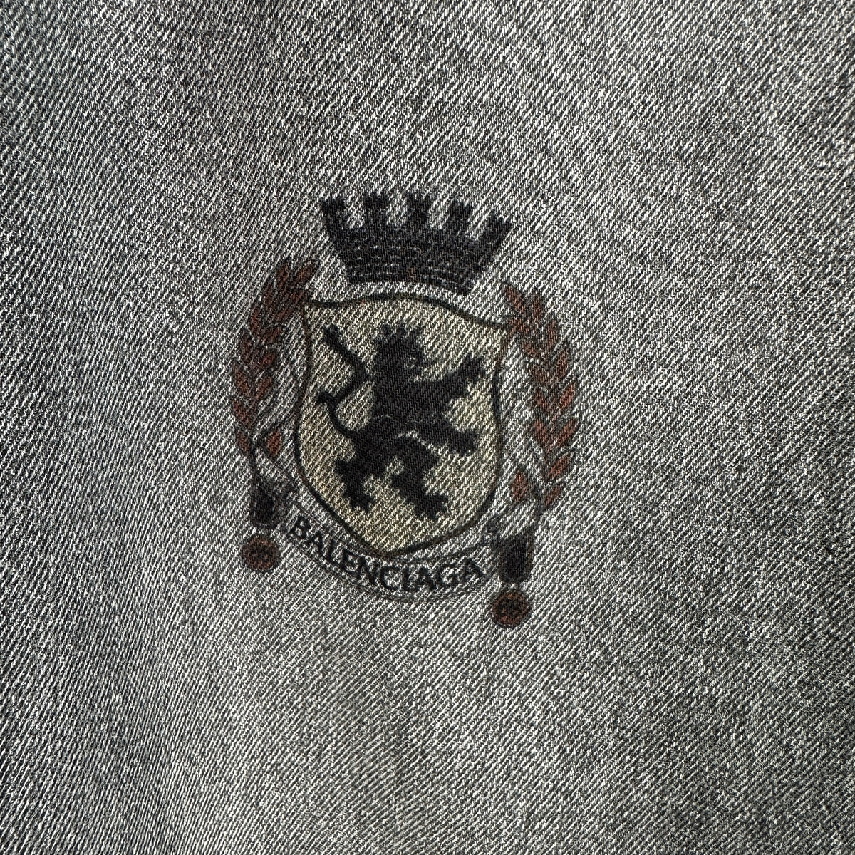 Balenciaga Crest & Artwork Embroidered Baggy Denim Pants