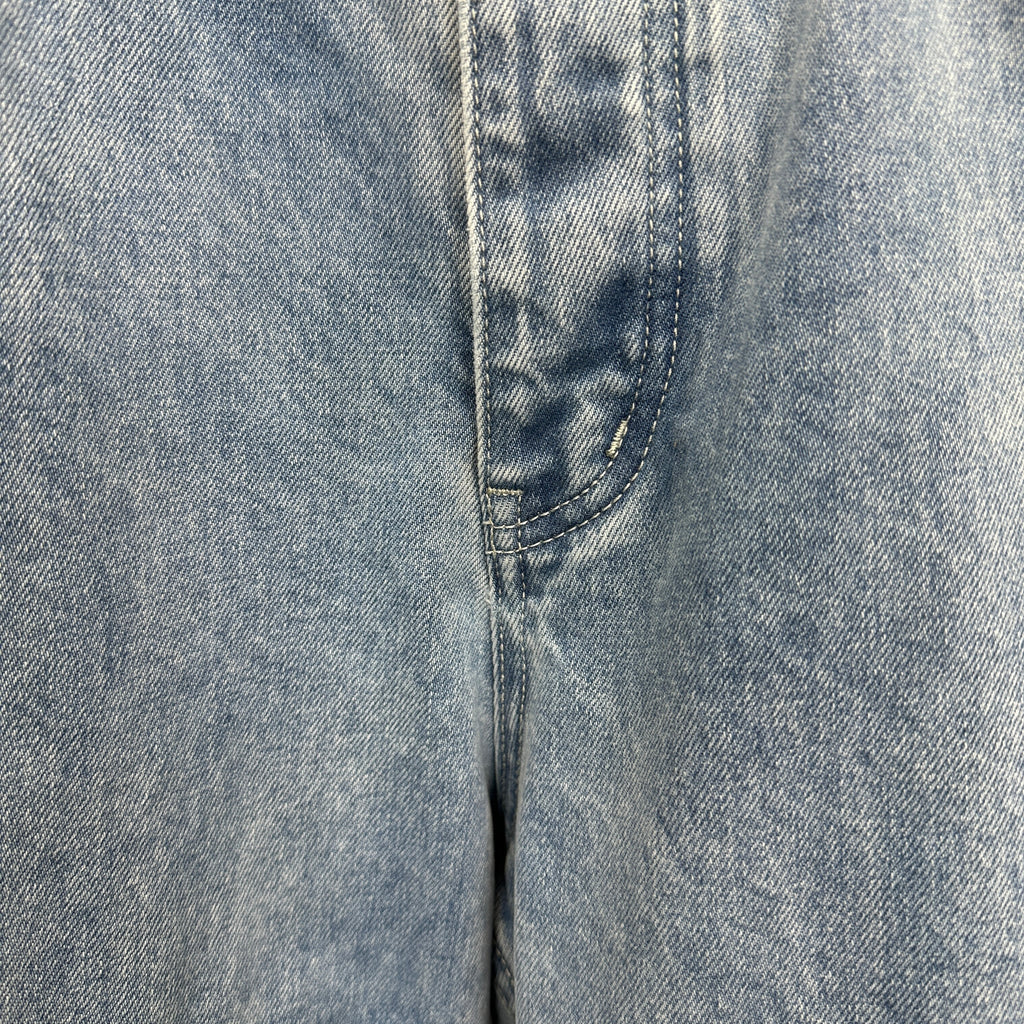 Louis Vuitton Washed Indigo Carpenter Fit Jeans with Frayed Monogram Panels