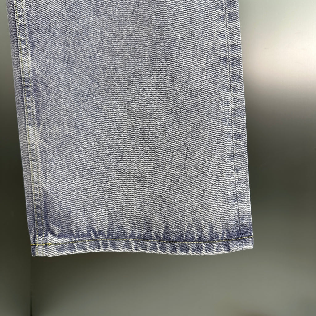 Louis Vuitton Faded Violet Denim Trousers with Leather Pocket Patch