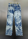 Louis Vuitton Pixelated Damier Indigo Denim Trousers with Heritage Signature