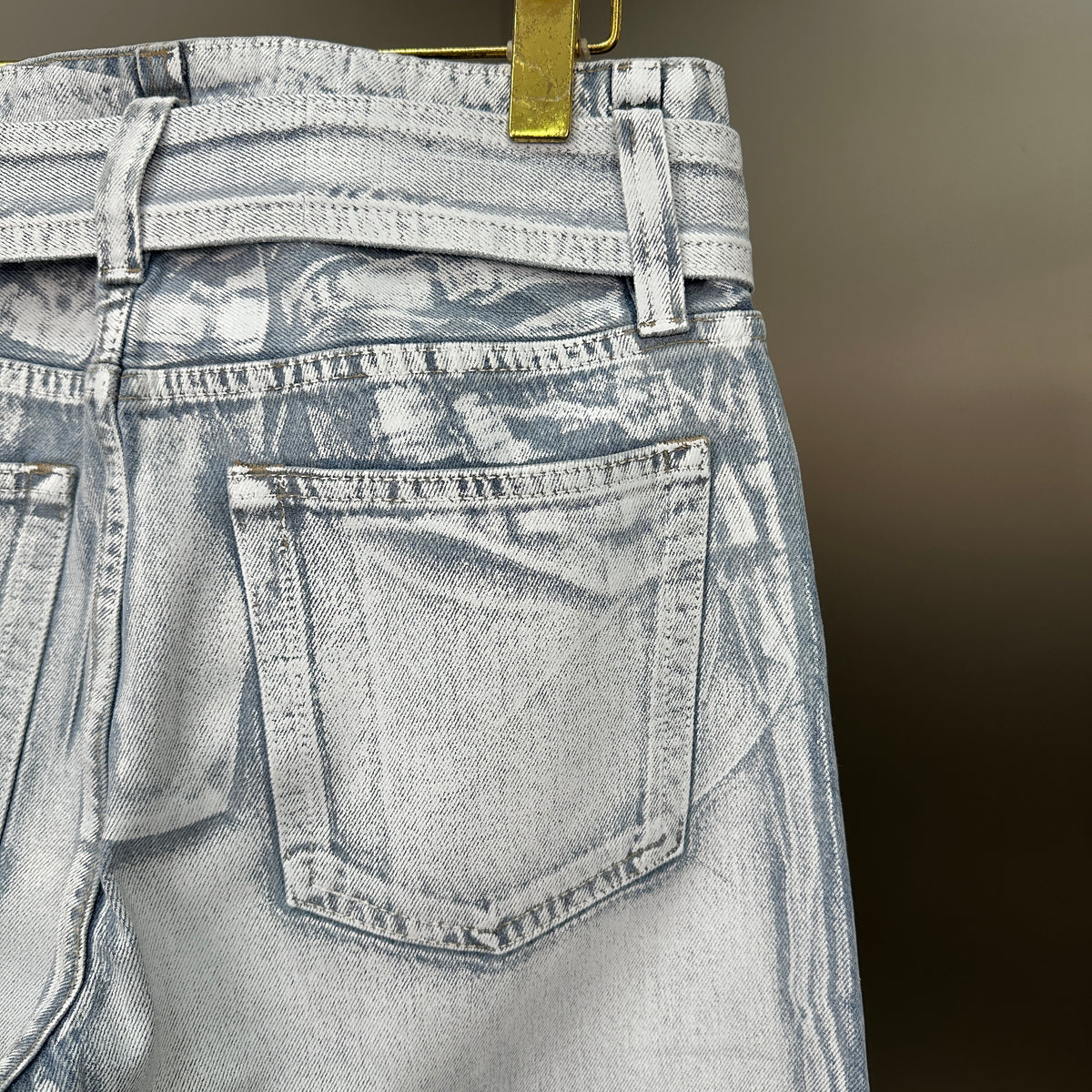 Acne Studios High-Waisted Wide-Leg Denim Pants with Matching Belt