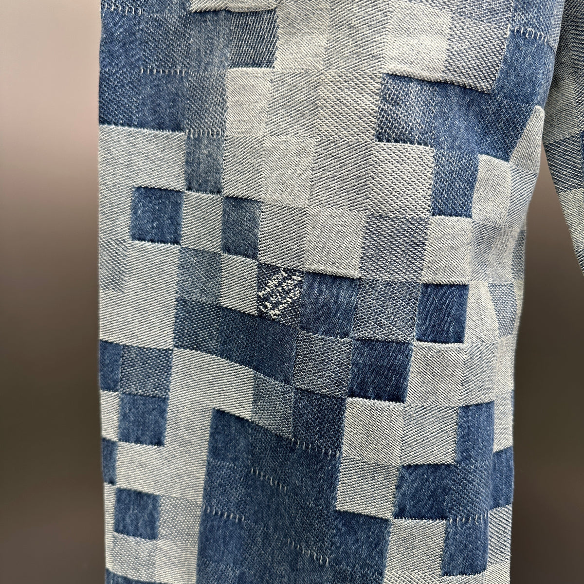 Louis Vuitton Pixelated Damier Indigo Denim Trousers with Heritage Signature