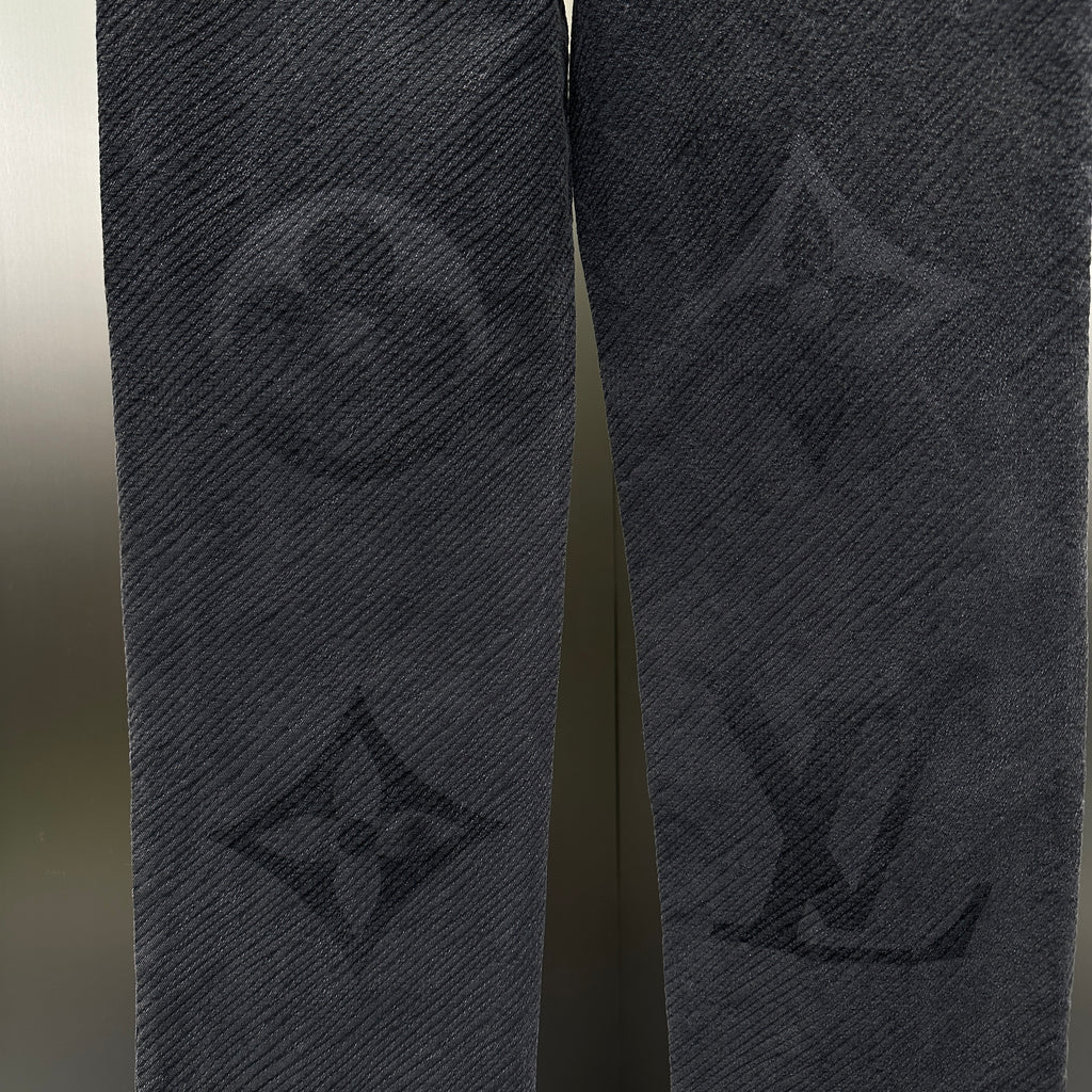 Louis Vuitton Tonal Oversized Monogram Jacquard Denim Trousers – Charcoal
