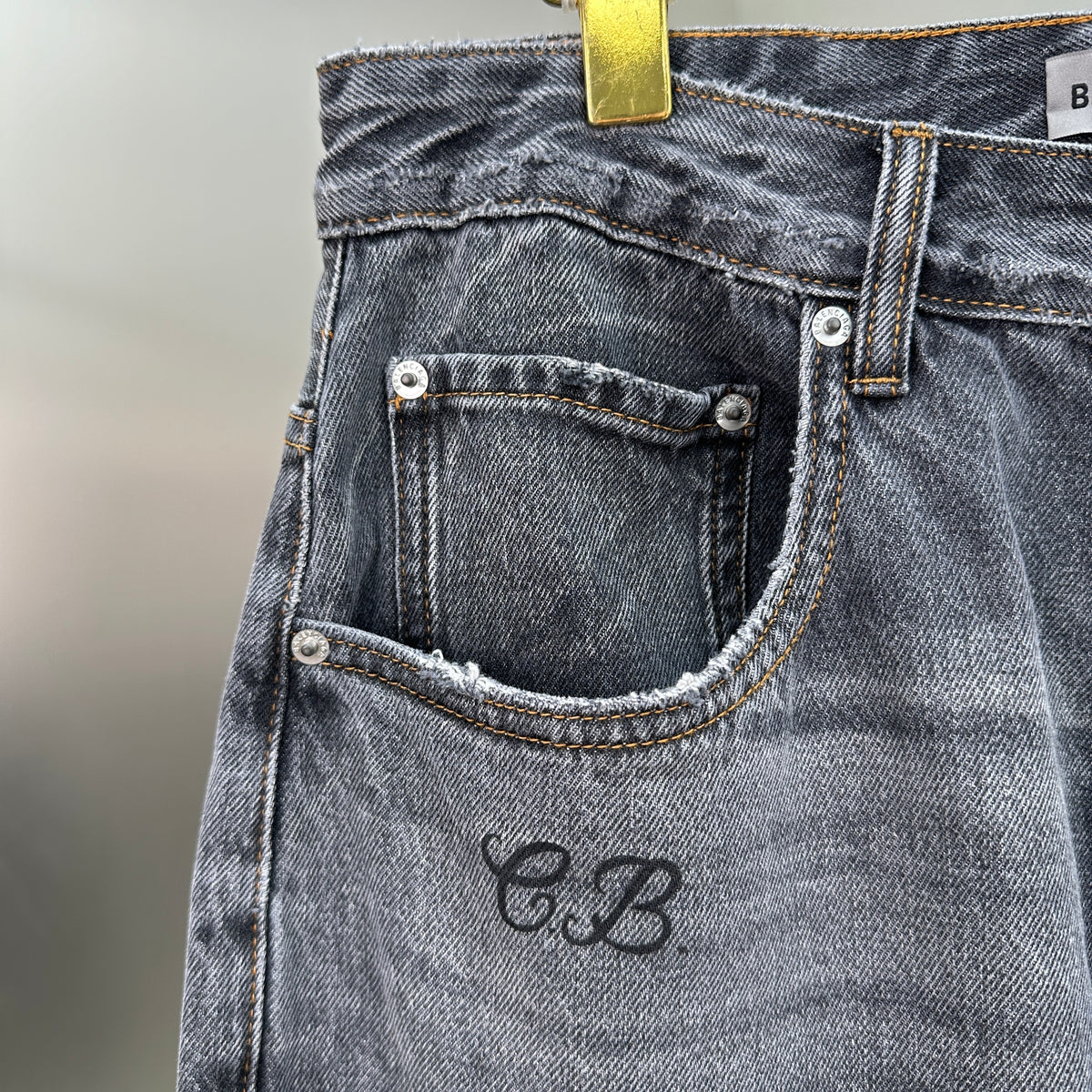 Balenciaga Crest & Artwork Embroidered Baggy Denim Pants