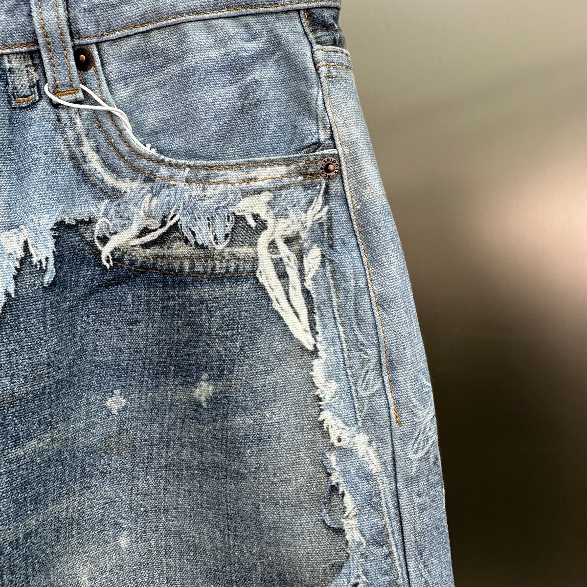Acne Studios Deconstructed Frayed Denim Panel Jeans