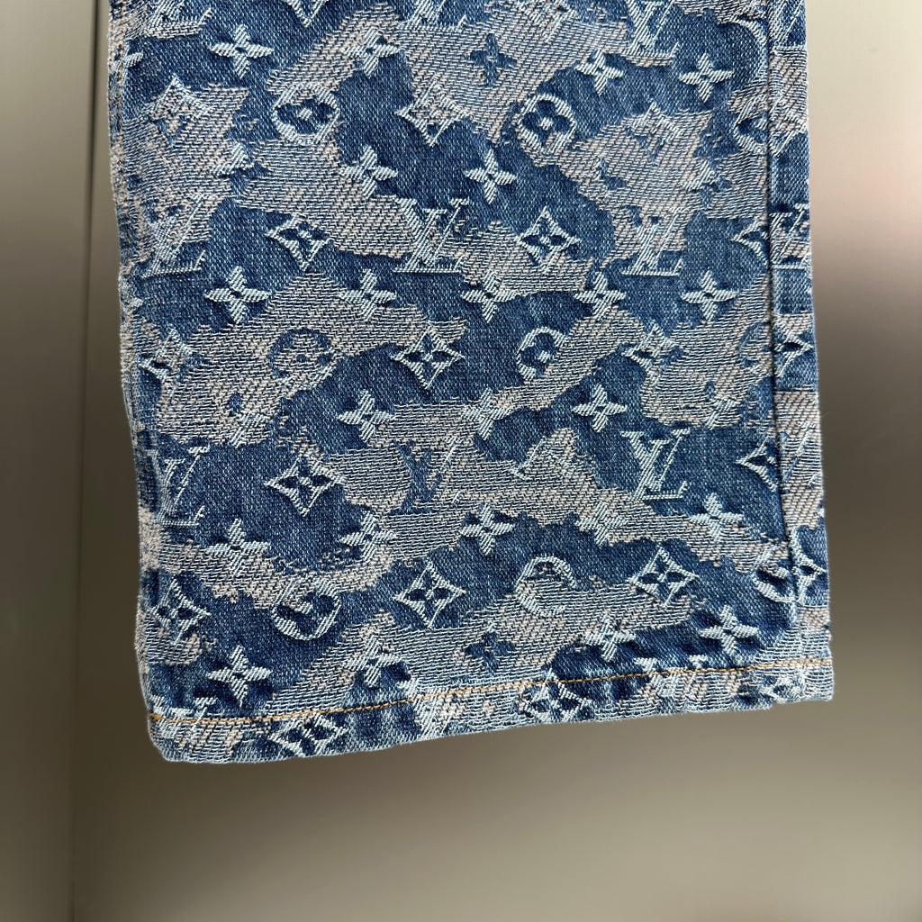 Louis Vuitton Camouflage Monogram Denim Trousers – Washed Blue