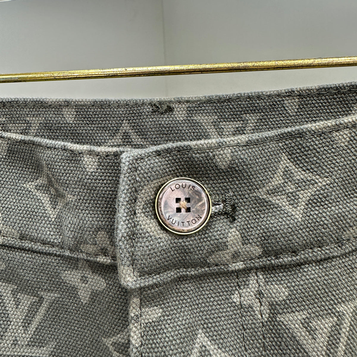 Louis Vuitton All-Over Monogram Charcoal Workwear Denim Trousers