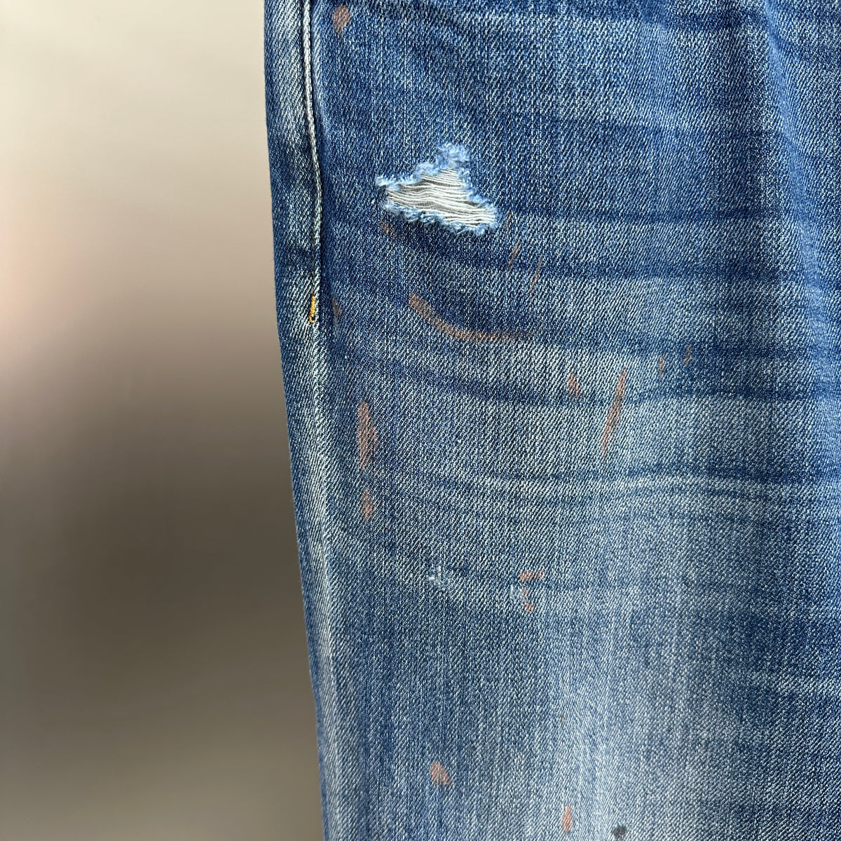Acne Studios Ripped & Paint-Splattered Loose Fit Jeans