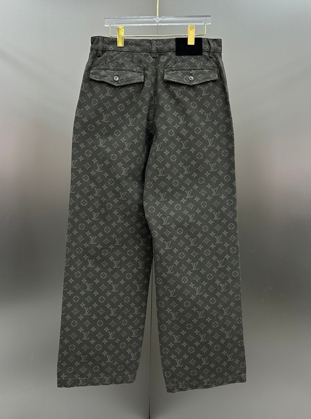 Louis Vuitton All-Over Monogram Charcoal Workwear Denim Trousers