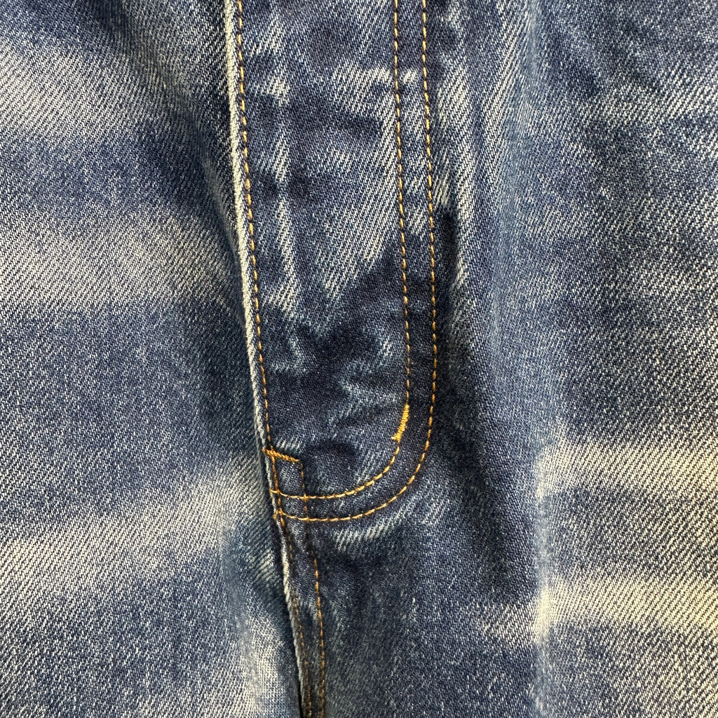Louis Vuitton Sun-Faded Indigo Denim Trousers with Heritage Leather Patch