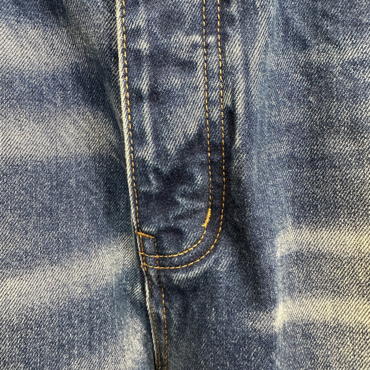 Louis Vuitton Sun-Faded Indigo Denim Trousers with Heritage Leather Patch