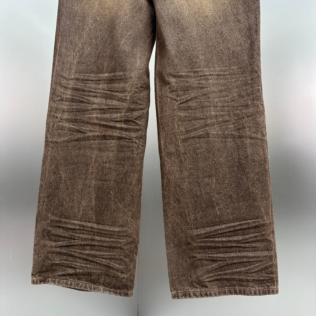 Louis Vuitton Earth Brown Whiskered Straight Denim Trousers