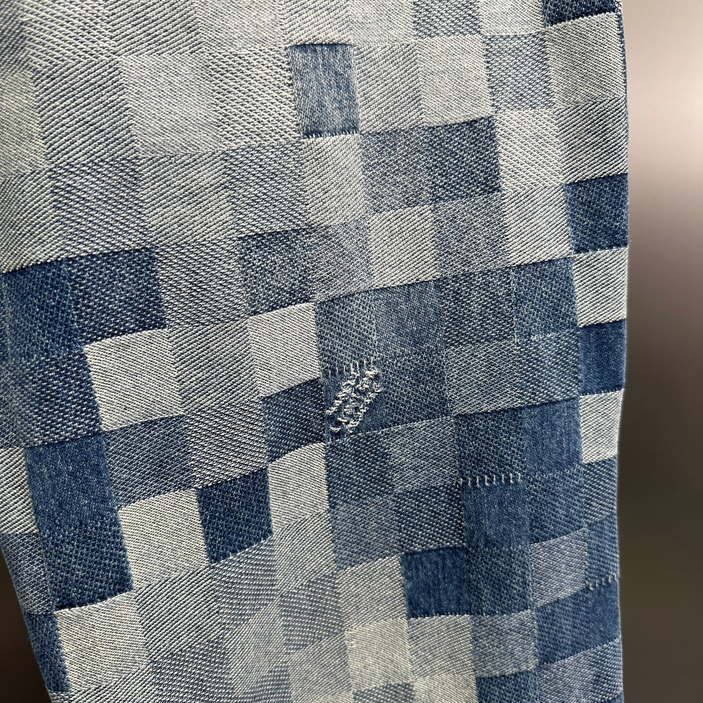 Louis Vuitton Pixelated Damier Indigo Denim Trousers with Heritage Signature