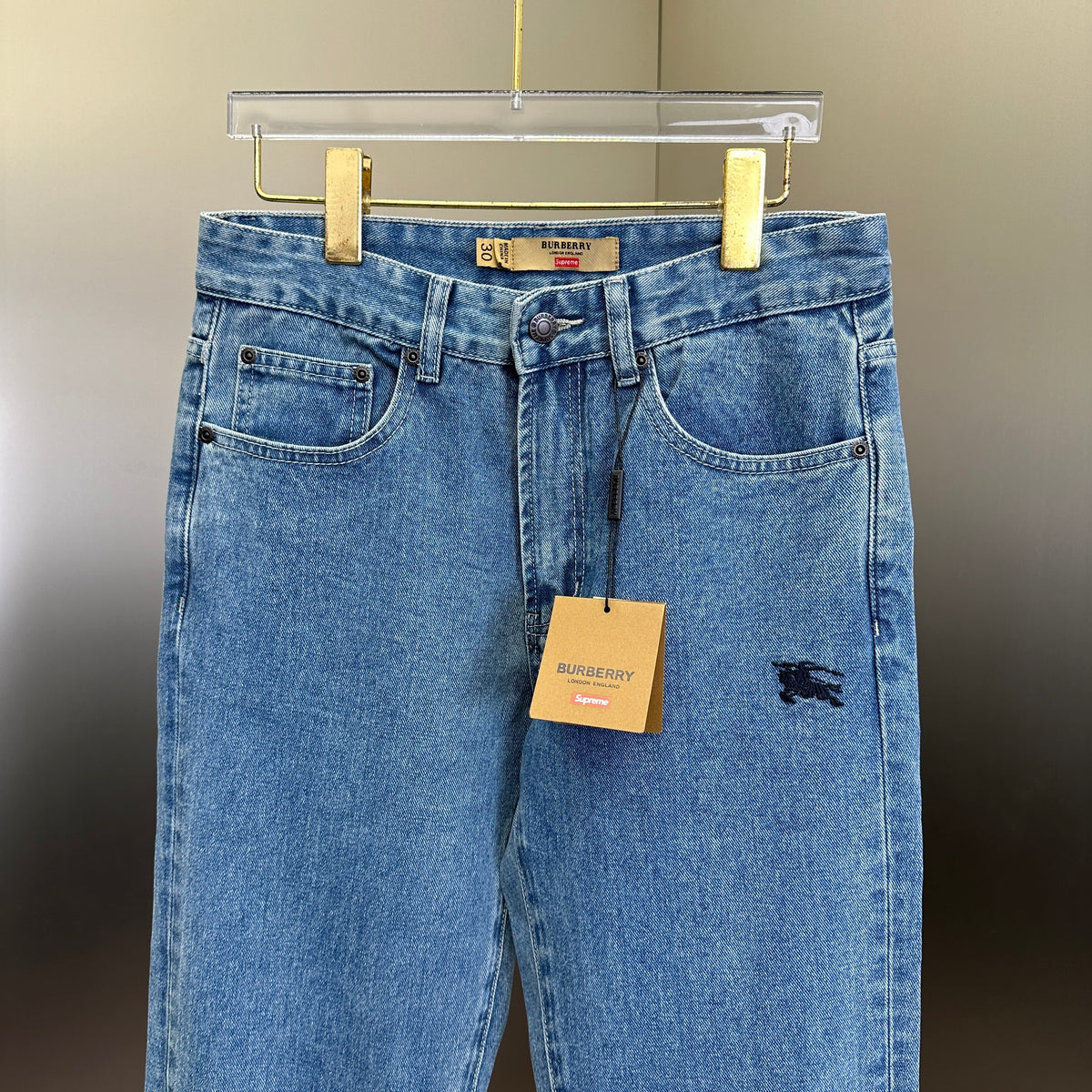 Burberry x Supreme Equestrian Knight Straight-Leg Jeans