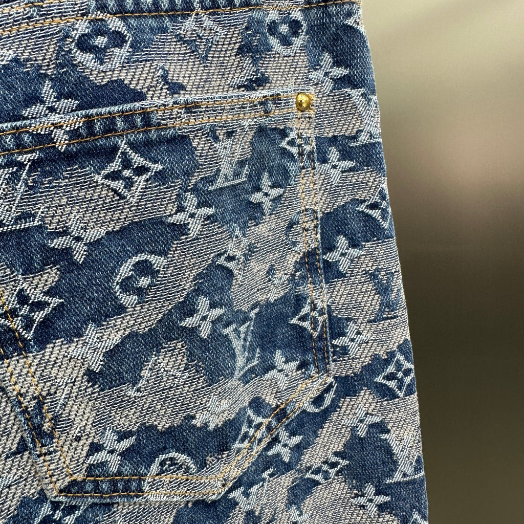 Louis Vuitton Camouflage Monogram Denim Trousers – Washed Blue