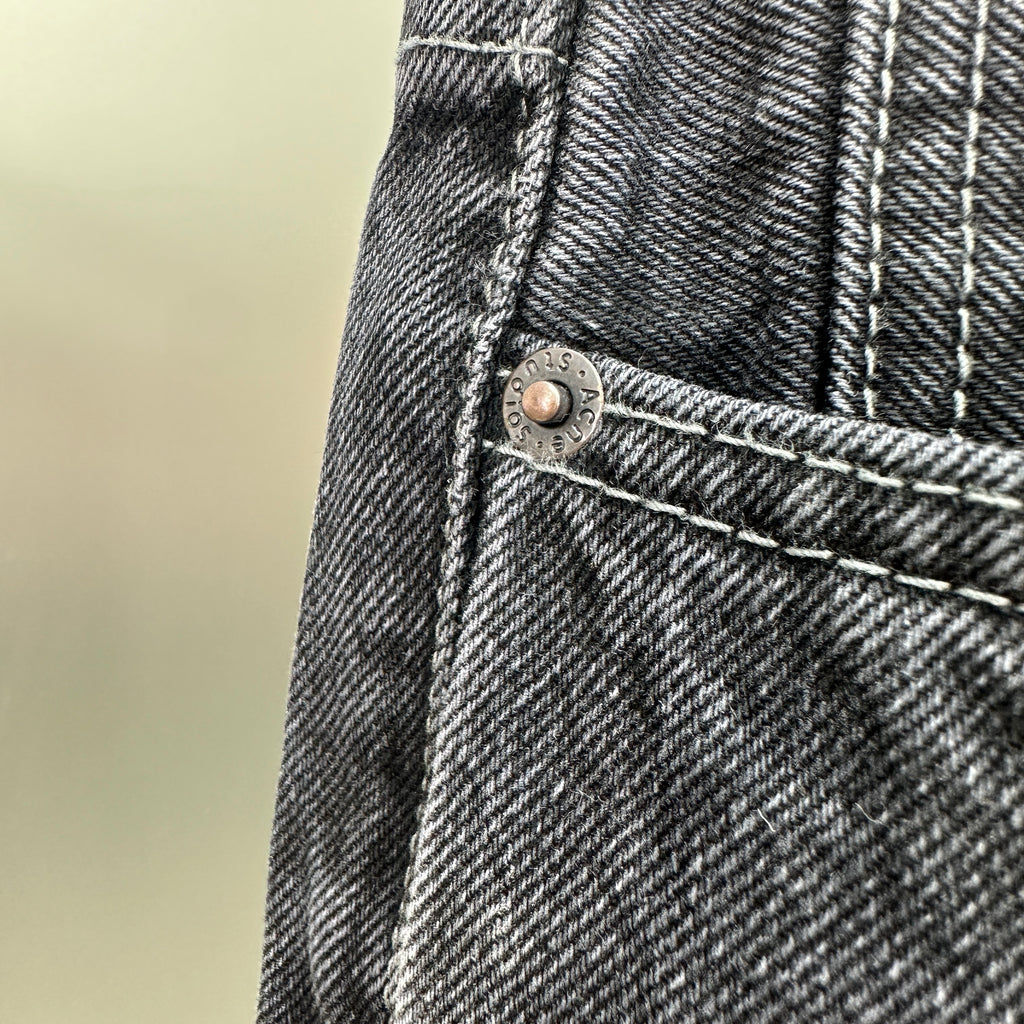 Acne Studios High-Waisted Loose Fit Jeans – Charcoal Black Wash