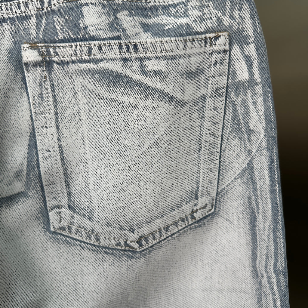 Acne Studios High-Waisted Wide-Leg Denim Pants with Matching Belt