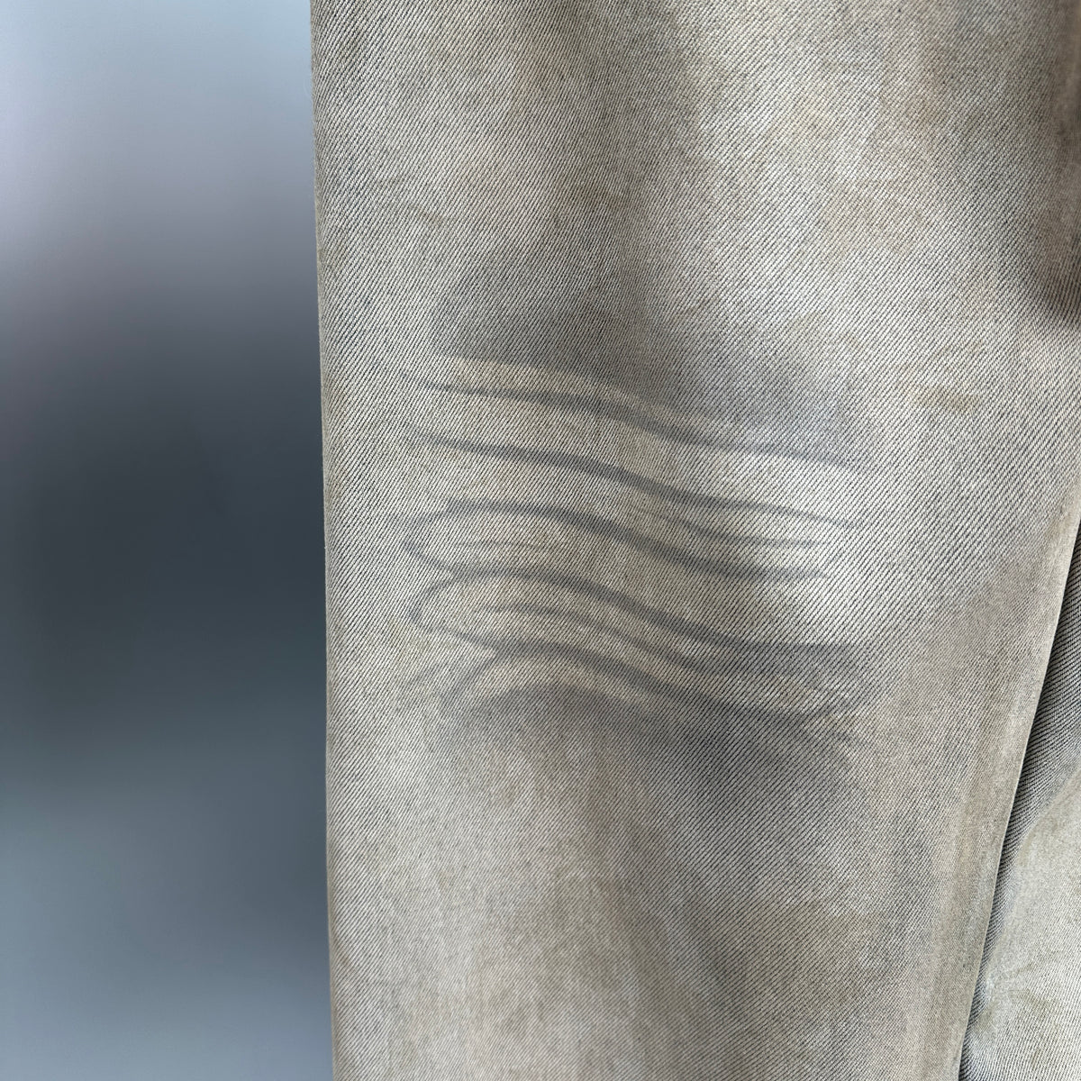 Acne Studios Distressed Beige Tinted Wide-Leg Denim Pants