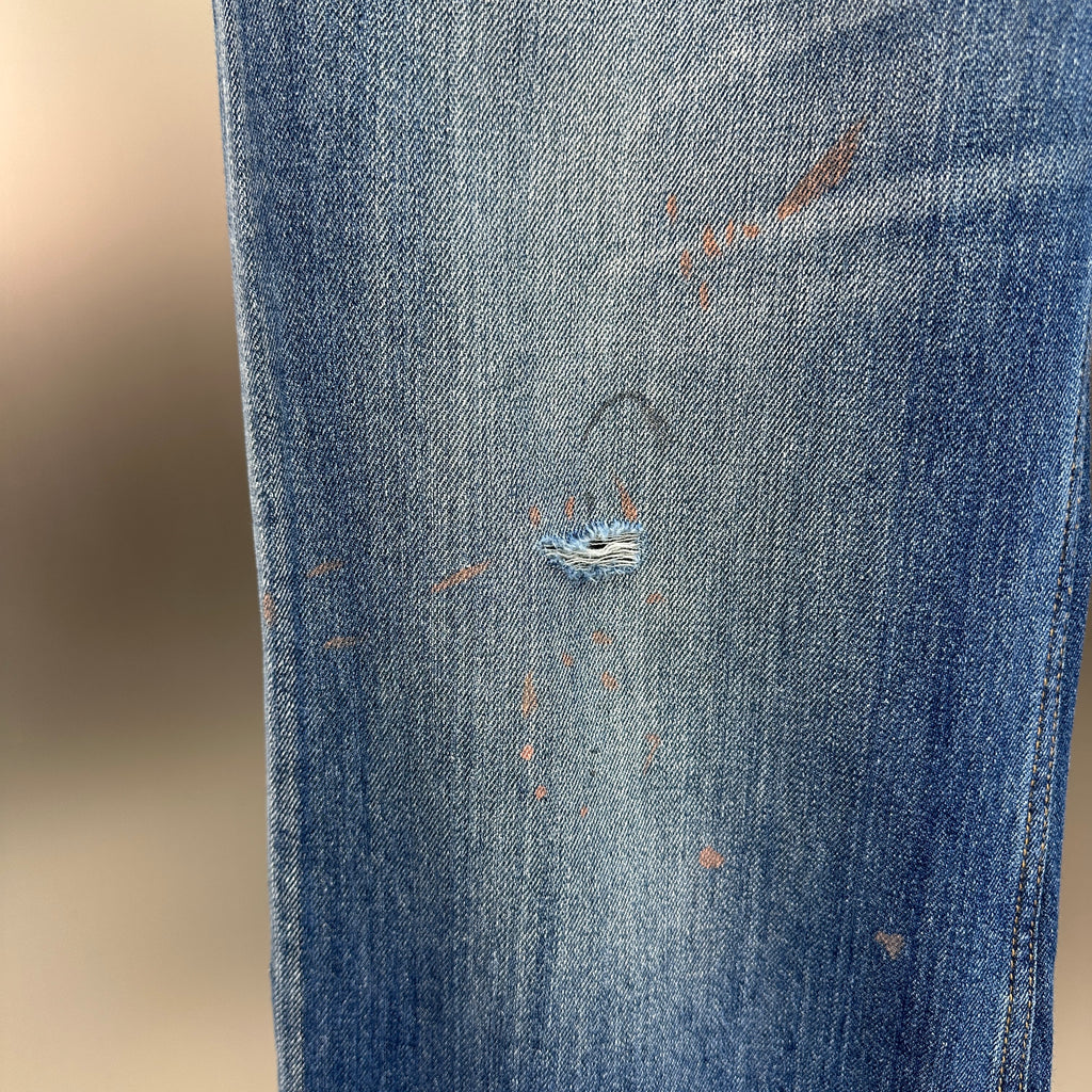 Acne Studios Ripped & Paint-Splattered Loose Fit Jeans