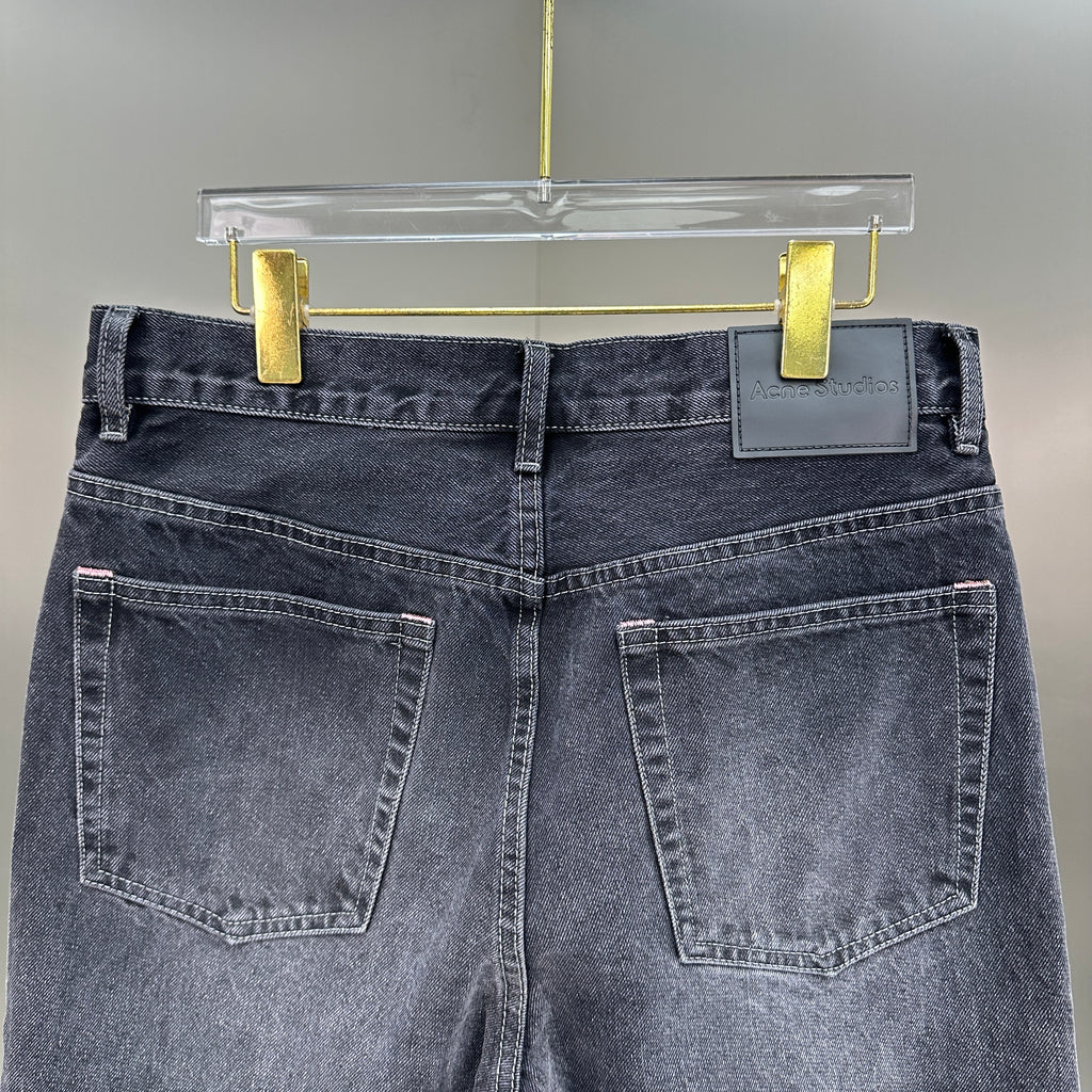Acne Studios High-Waisted Loose Fit Jeans – Charcoal Black Wash