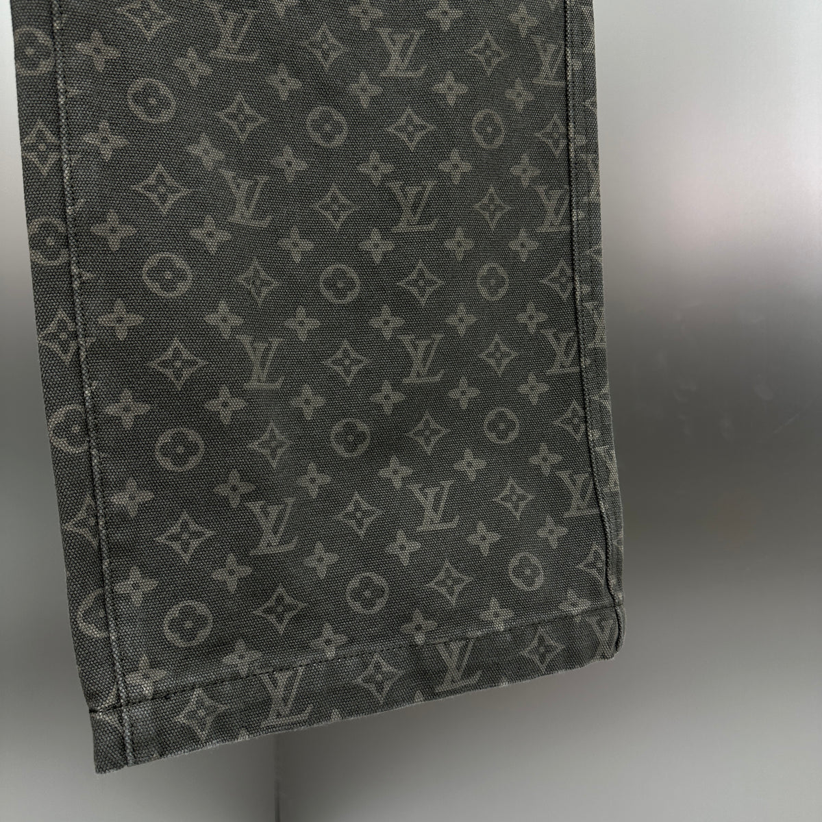 Louis Vuitton All-Over Monogram Charcoal Workwear Denim Trousers