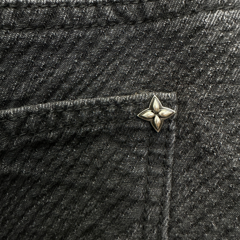 Louis Vuitton Tonal Oversized Monogram Jacquard Denim Trousers – Charcoal