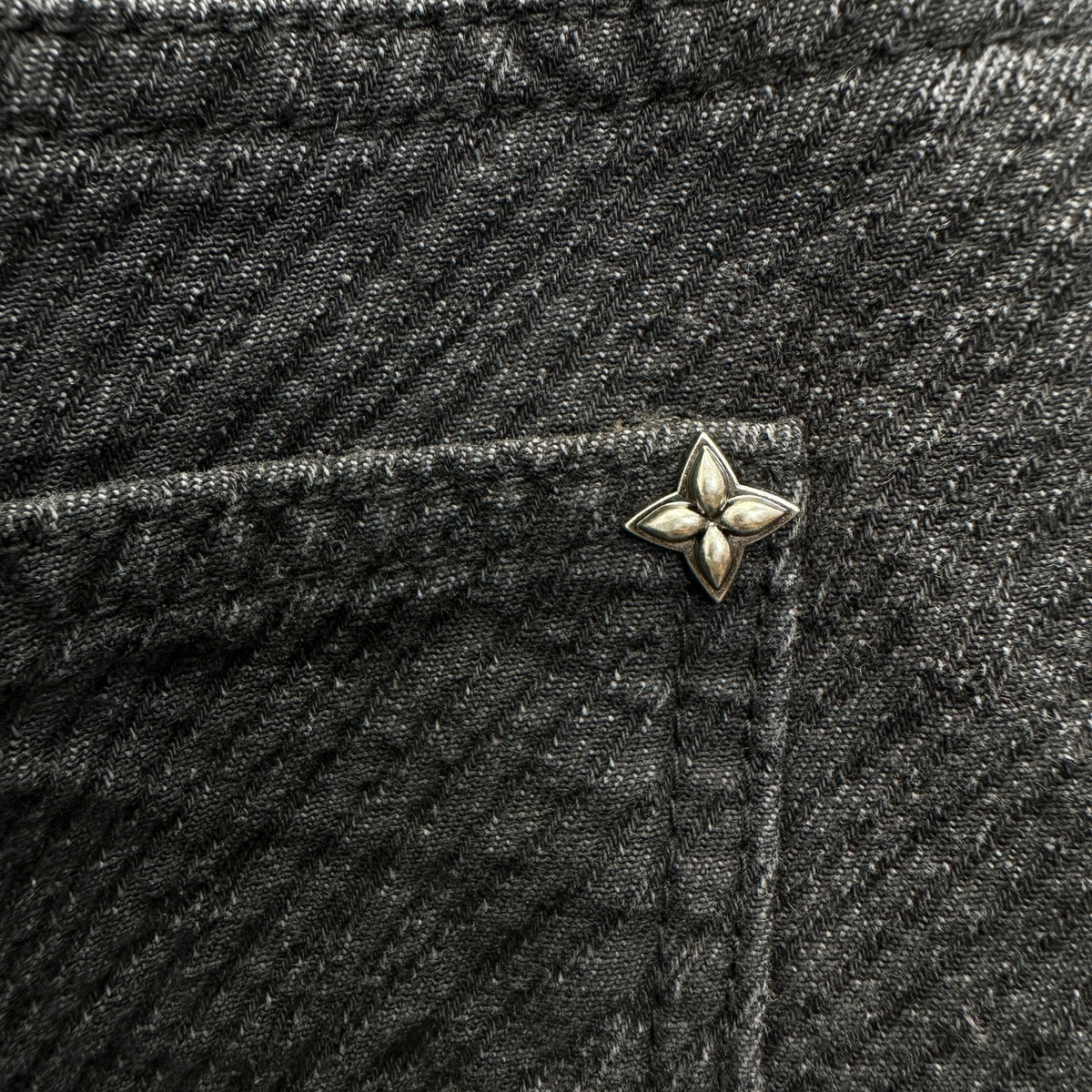 Louis Vuitton Tonal Oversized Monogram Jacquard Denim Trousers – Charcoal
