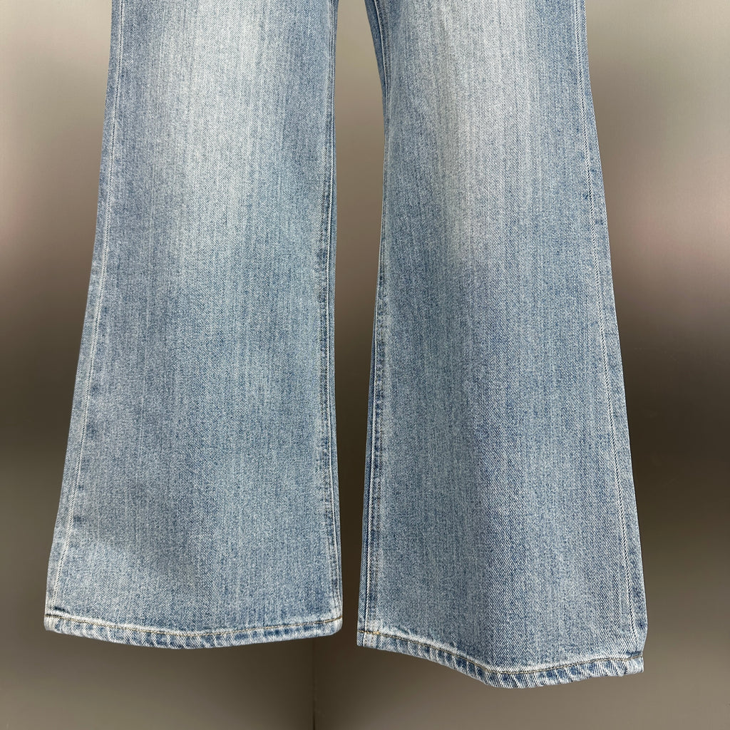 Louis Vuitton Silver LV Monogram Pocket Wide-Leg Denim Trousers