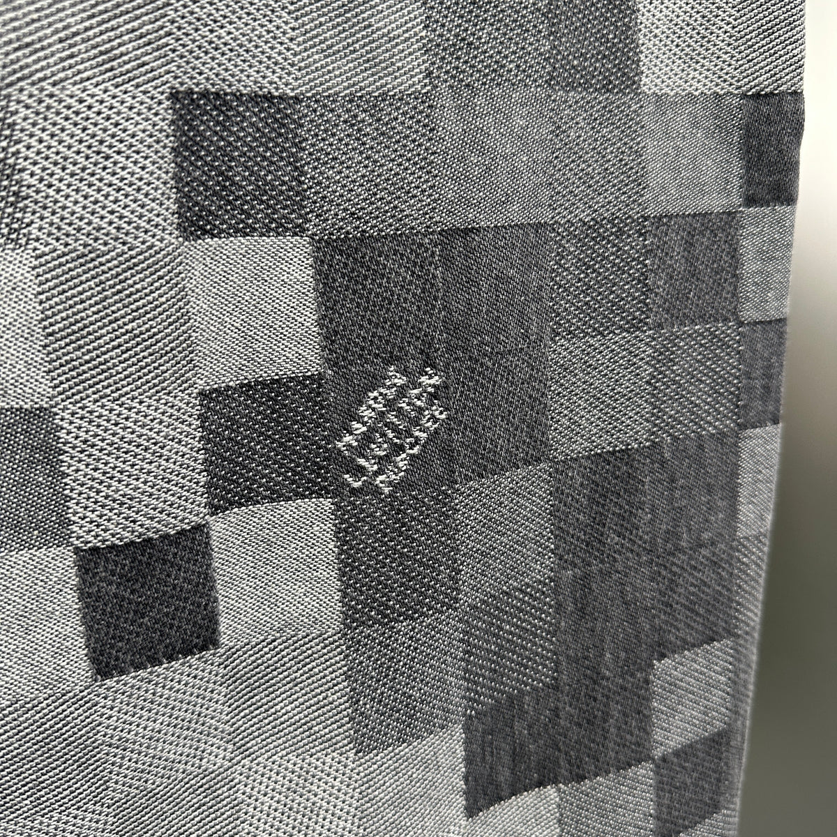 Louis Vuitton Pixelated Damier Charcoal Denim Trousers with Heritage Inscription