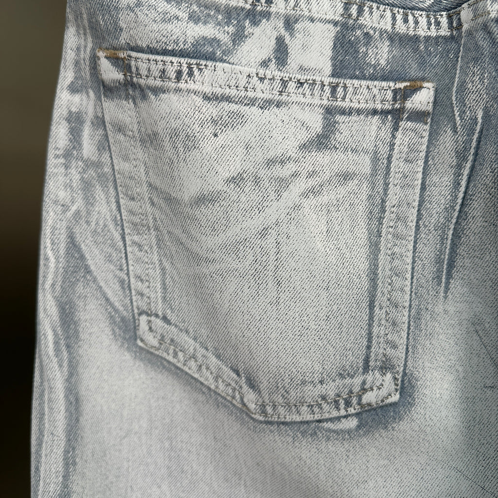 Acne Studios High-Waisted Wide-Leg Denim Pants with Matching Belt