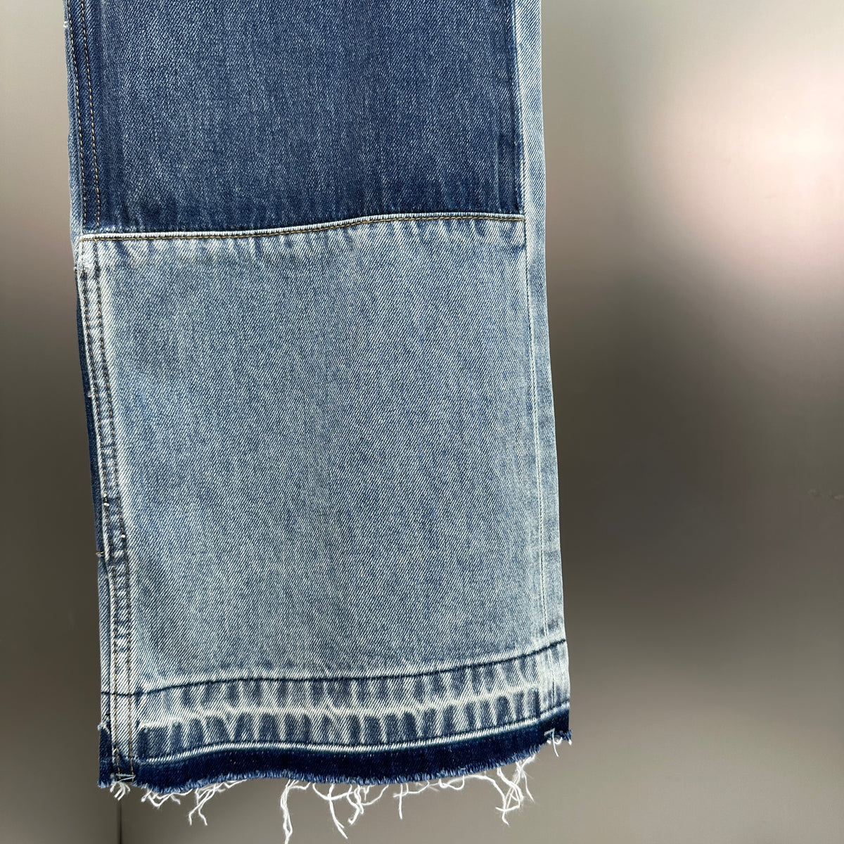 Louis Vuitton Multi-Wash Monogram Denim Trousers with Raw Hem