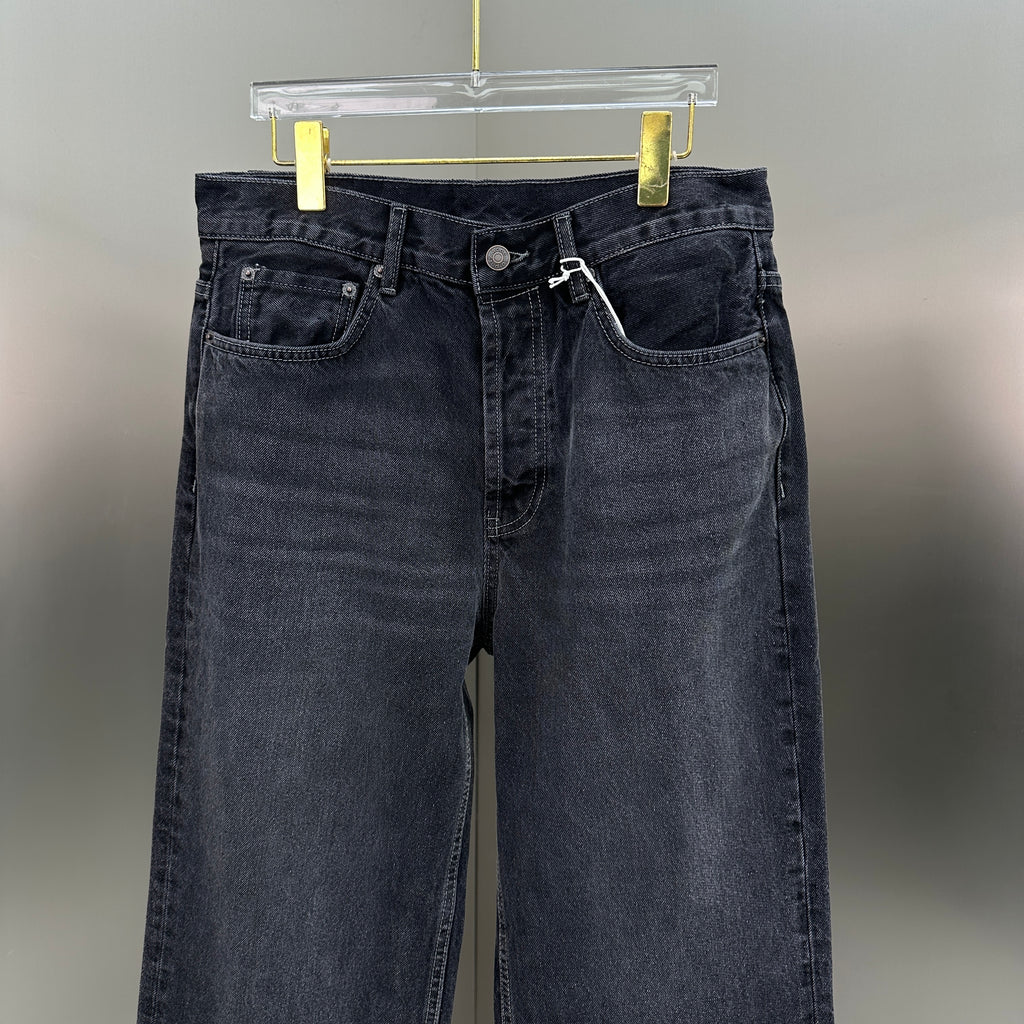 Acne Studios High-Waisted Loose Fit Jeans – Charcoal Black Wash