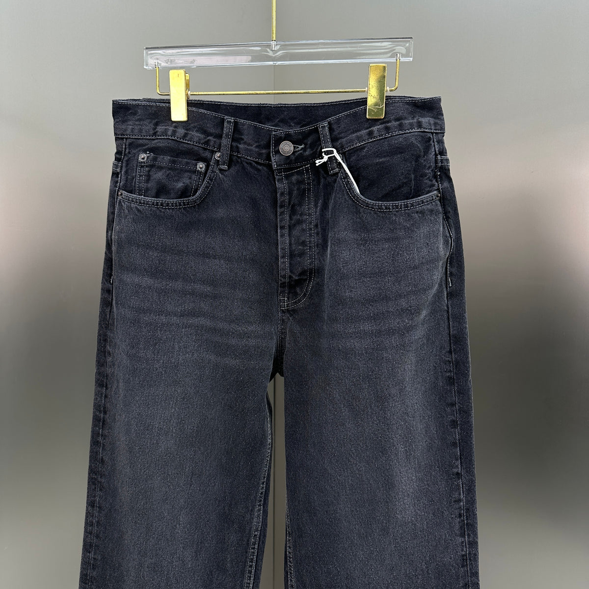 Acne Studios High-Waisted Loose Fit Jeans – Charcoal Black Wash
