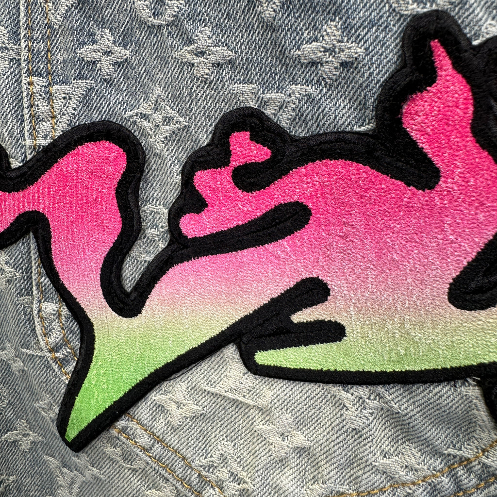 Louis Vuitton Neon Graffiti Logo Monogram Denim Trousers – Bleached Indigo