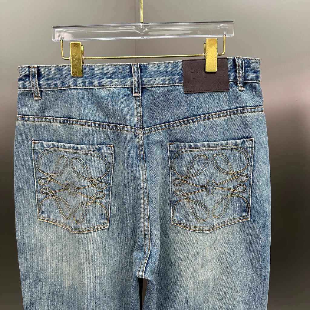 Loewe Faded Blue Denim Pants – Straight Fit