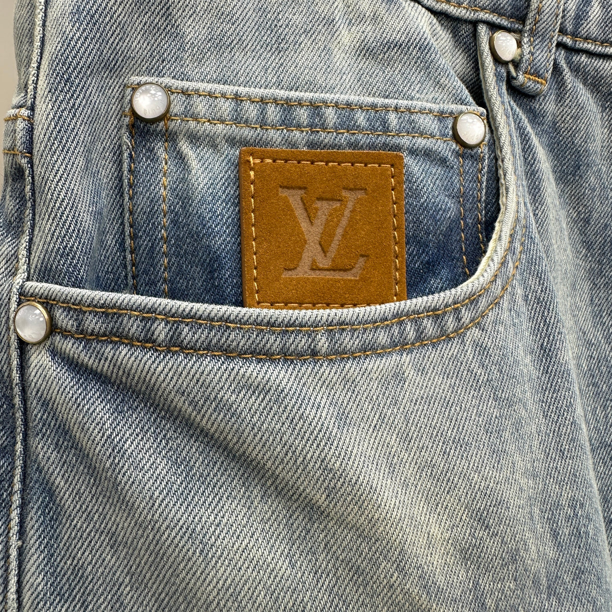 Louis Vuitton Vintage Wash Straight-Fit Workwear Denim Trousers