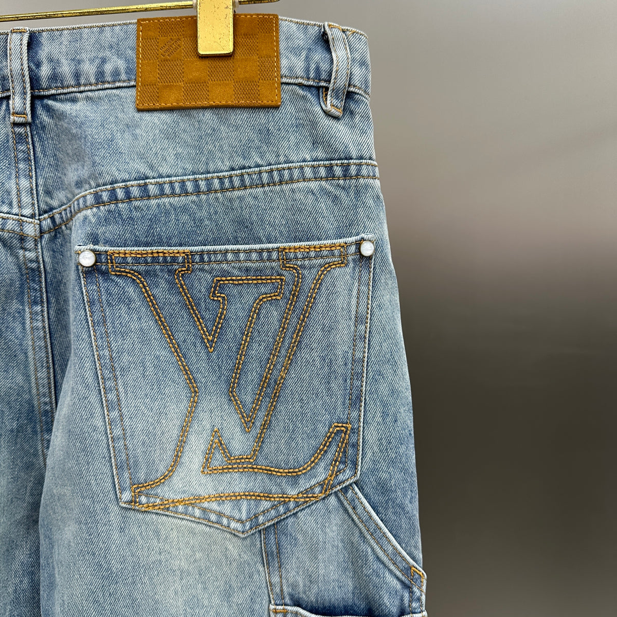 Louis Vuitton Vintage Wash Straight-Fit Workwear Denim Trousers