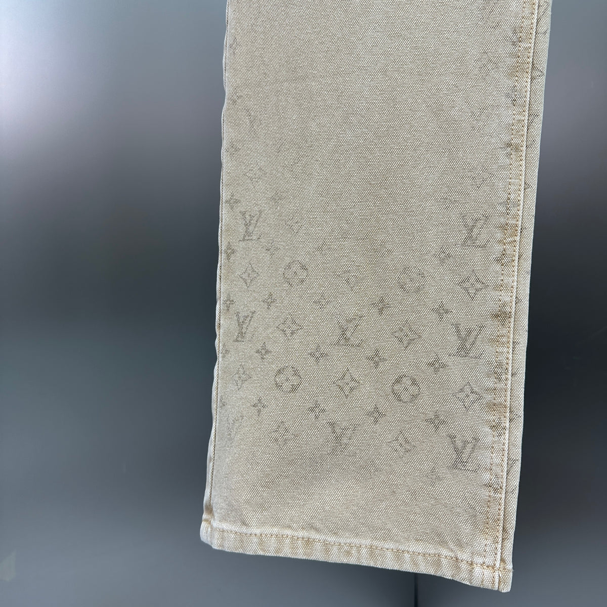 Louis Vuitton Vintage Tint Monogram Printed Straight Denim Pants