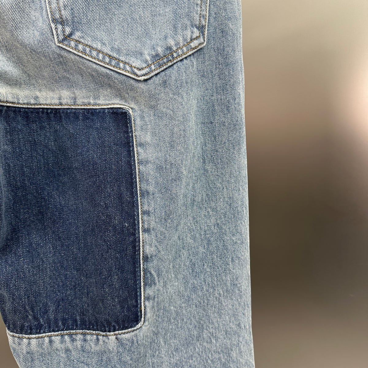 Louis Vuitton Multi-Wash Monogram Denim Trousers with Raw Hem