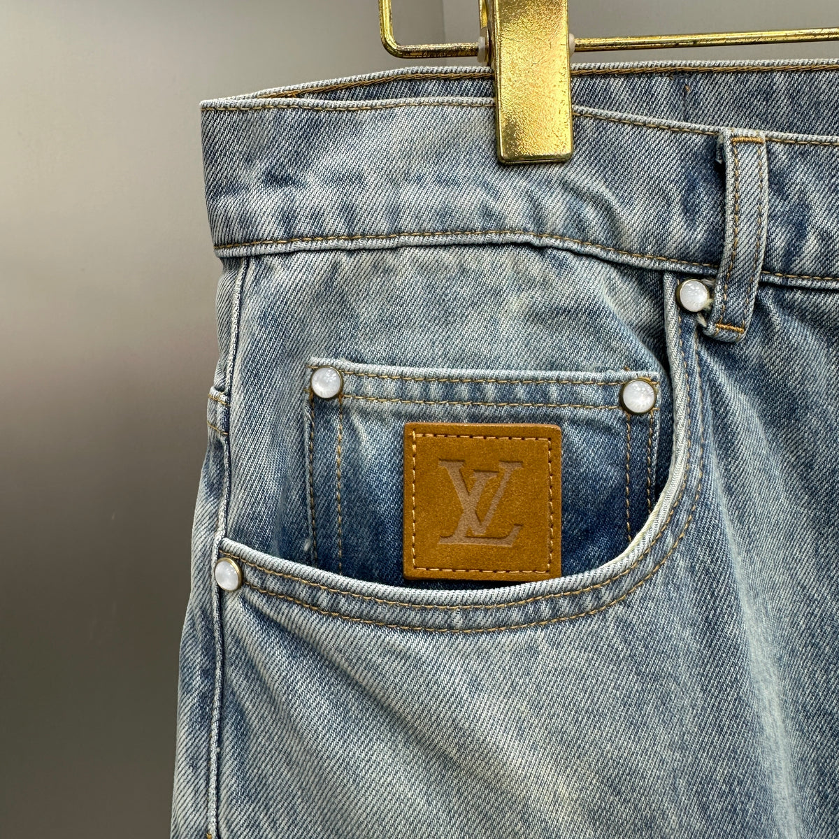 Louis Vuitton Vintage Wash Straight-Fit Workwear Denim Trousers