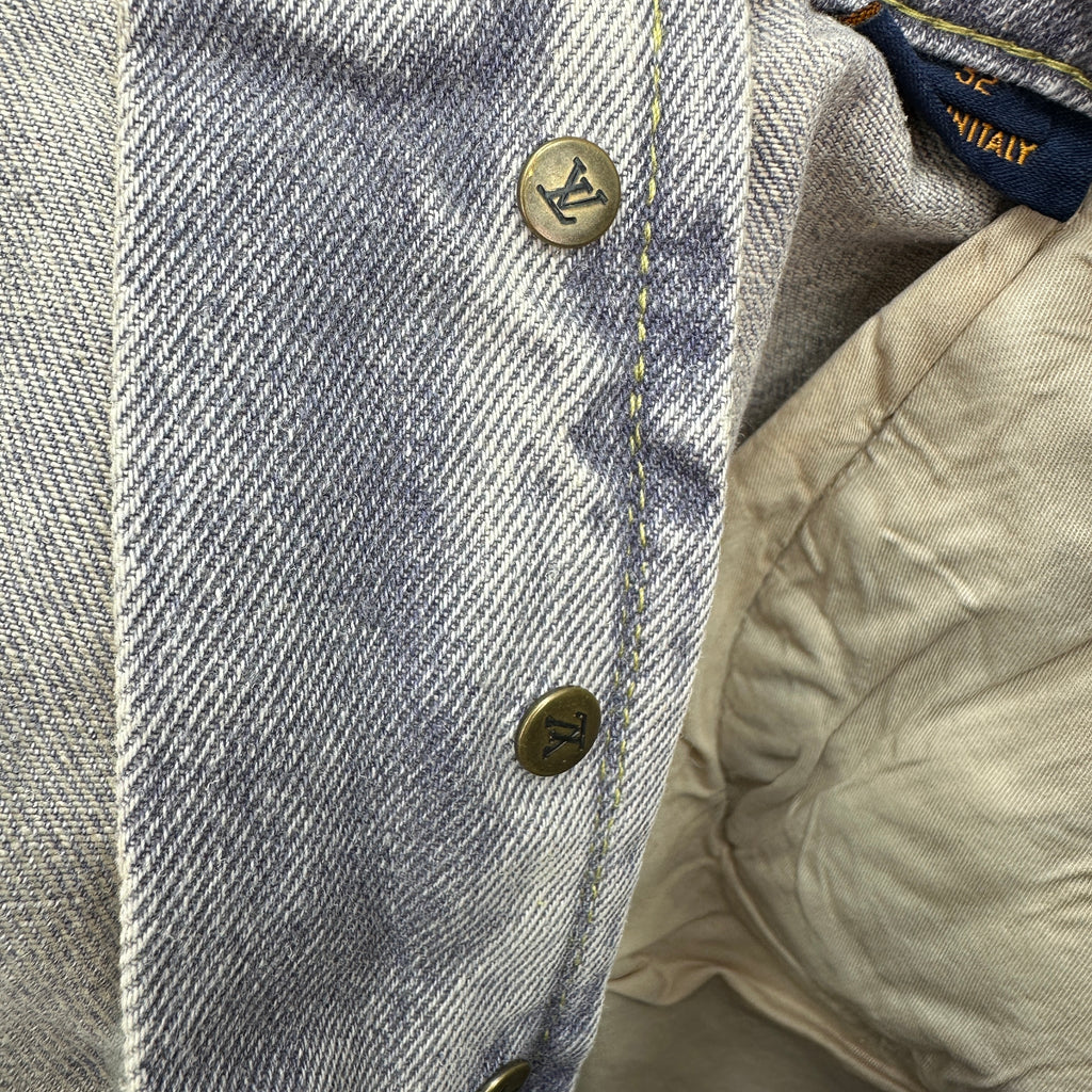 Louis Vuitton Faded Violet Denim Trousers with Leather Pocket Patch