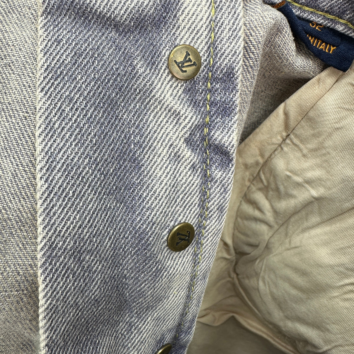 Louis Vuitton Faded Violet Denim Trousers with Leather Pocket Patch