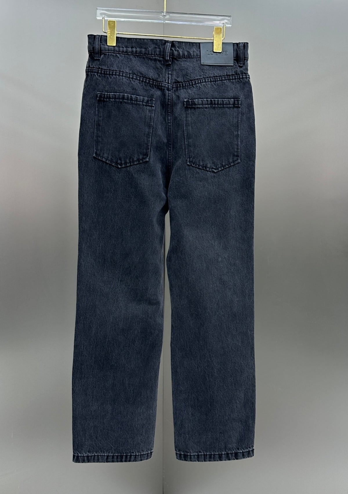 Loewe Anagram Patchwork Straight Denim Pants – Charcoal Black
