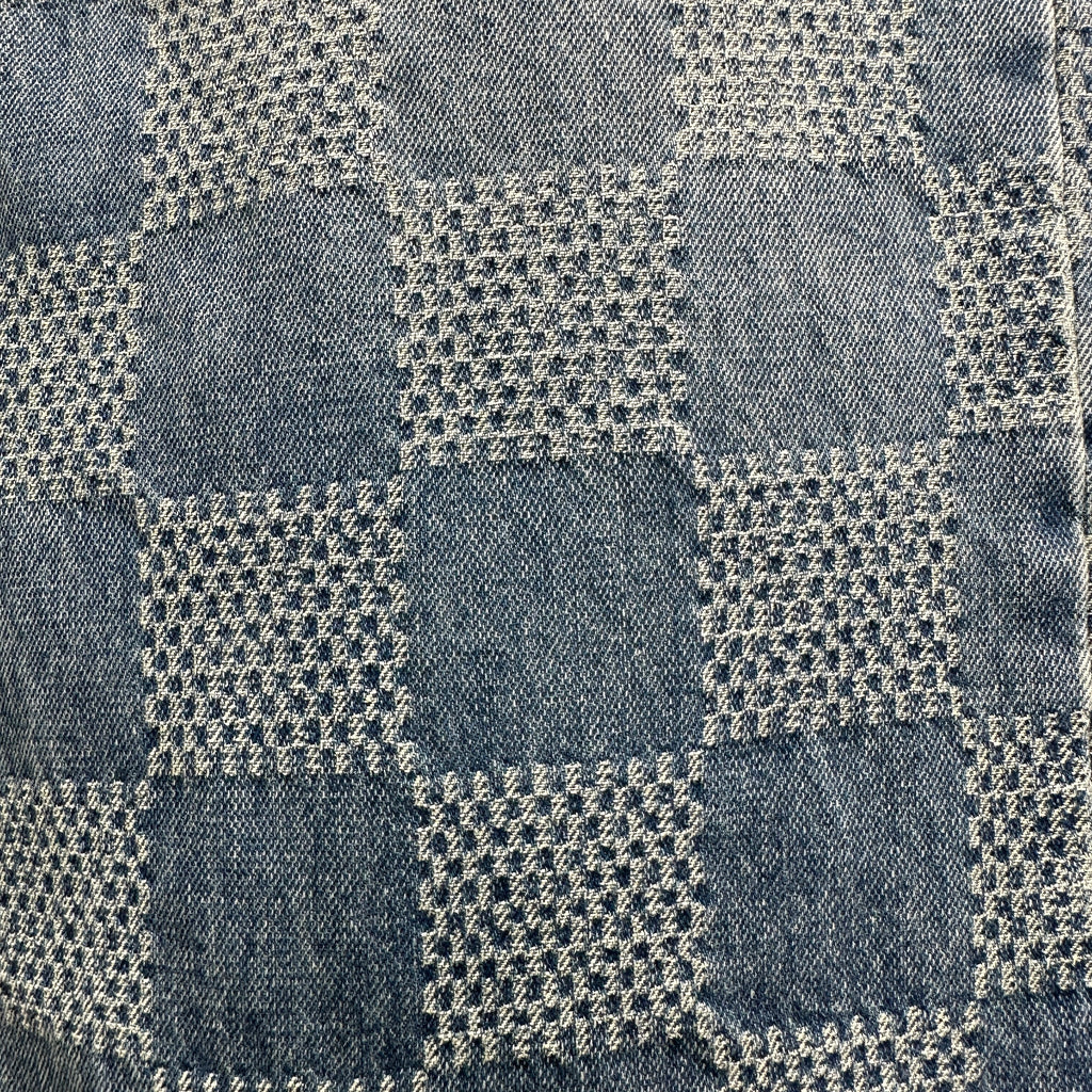 Louis Vuitton Bleached Damier Pattern Denim Trousers with Heritage Inscription