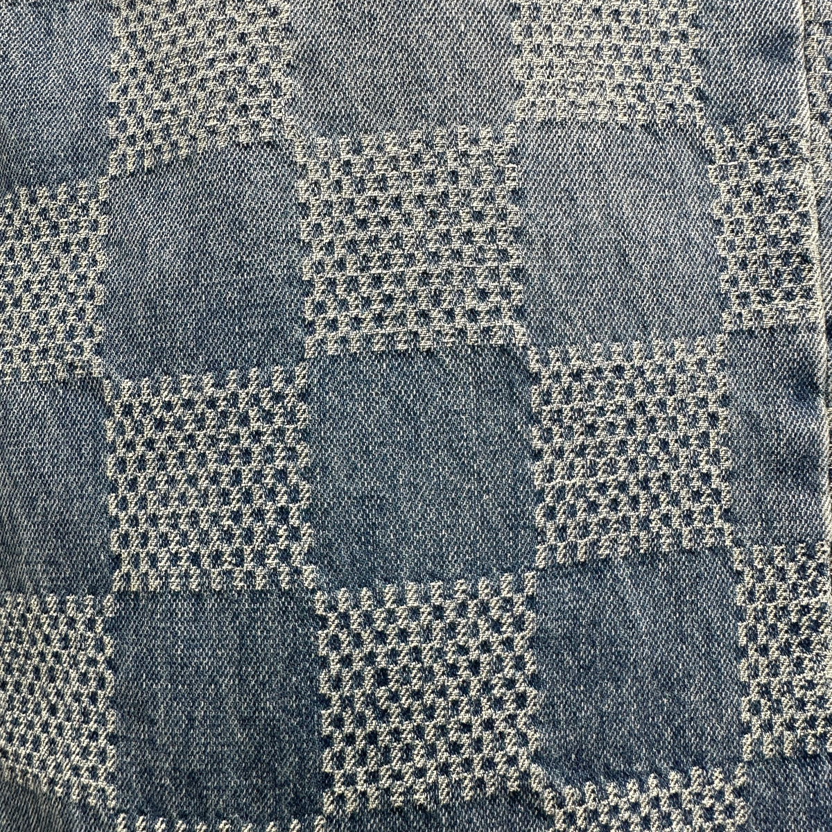 Louis Vuitton Bleached Damier Pattern Denim Trousers with Heritage Inscription